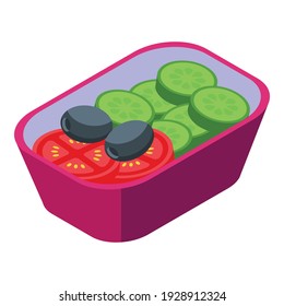 Lunch box plane icon. Isometric of lunch box plane vector icon for web design isolated on white background