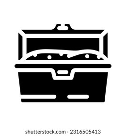 lunch box plastic container glyph icon vector. lunch box plastic container sign. isolated symbol illustration