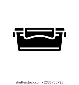 lunch box plastic container glyph icon vector. lunch box plastic container sign. isolated symbol illustration
