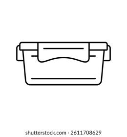 lunch box plastic container line icon vector. lunch box plastic container sign. isolated contour symbol black illustration