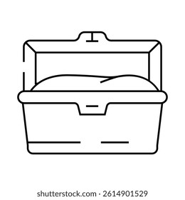 lunch box plastic container line icon vector. lunch box plastic container sign. isolated contour symbol black illustration