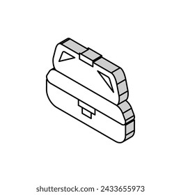 lunch box plastic food isometric icon vector. lunch box plastic food sign. isolated symbol illustration