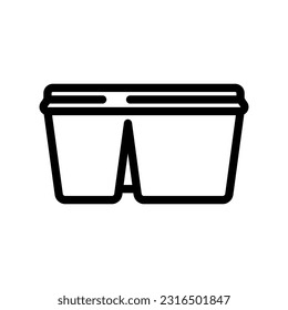 lunch box plastic food line icon vector. lunch box plastic food sign. isolated contour symbol black illustration