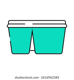 lunch box plastic food line icon vector. lunch box plastic food sign. isolated symbol illustration