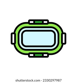 lunch box plastic healthy color icon vector. lunch box plastic healthy sign. isolated symbol illustration