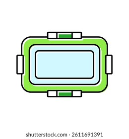 lunch box plastic healthy color icon vector. lunch box plastic healthy sign. isolated symbol illustration