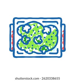 lunch box plastic meal doodle icon sketch vector. lunch box plastic meal sign. isolated symbol illustration