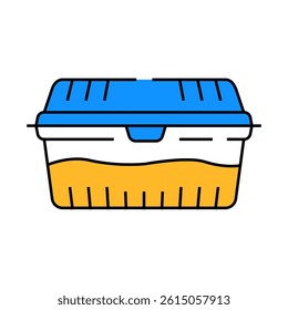 lunch box plastic meal line icon vector. lunch box plastic meal sign. isolated symbol illustration