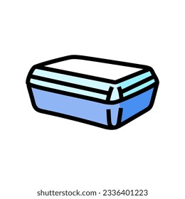 lunch box plastic school color icon vector. lunch box plastic school sign. isolated symbol illustration