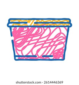 lunch box plastic school doodle icon sketch vector. lunch box plastic school sign. isolated symbol illustration