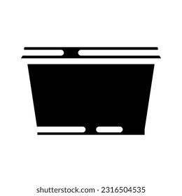 lunch box plastic school glyph icon vector. lunch box plastic school sign. isolated symbol illustration