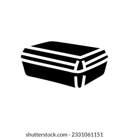 lunch box plastic school glyph icon vector. lunch box plastic school sign. isolated symbol illustration