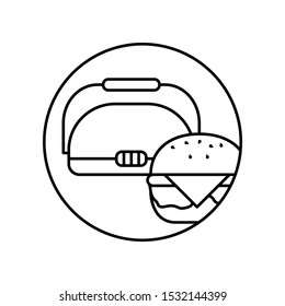 Lunch box, sandwich icon. Simple line, outline vector of take away icons for ui and ux, website or mobile application