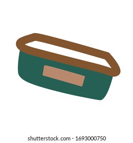 Lunch box. A set of durable items and products for zero waste lifestyle. Simple vector illustration.