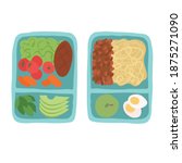 lunch boxes with different food