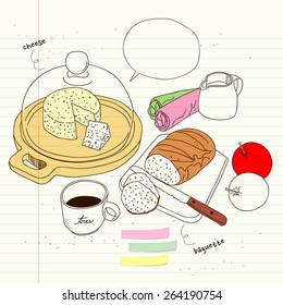 lunch, of bread and cheese 