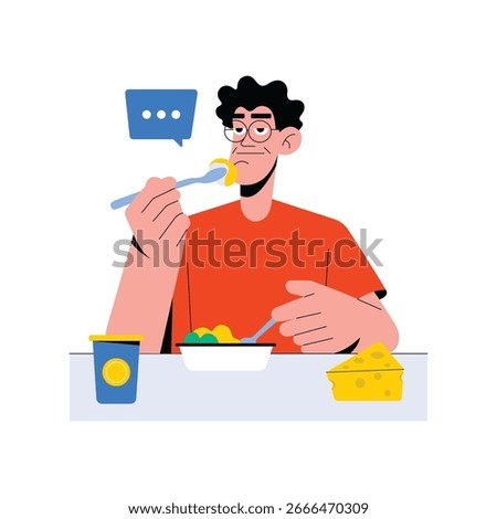 Lunch Break Flat Illustration. EPS 10 File
