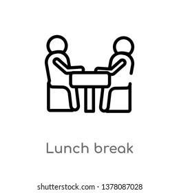 lunch break vector line icon. Simple element illustration. lunch break outline icon from people concept. Can be used for web and mobile