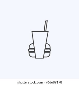 Lunch button vector icon