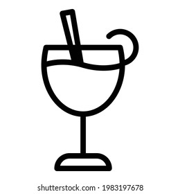 Lunch cocktail icon. Outline Lunch cocktail vector icon for web design isolated on white background