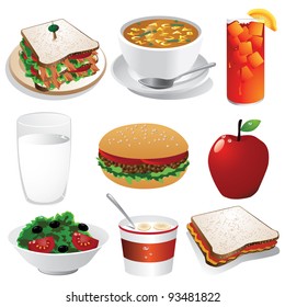 Lunch Collection EPS 8 vector, grouped for easy editing. No open shapes or paths.
