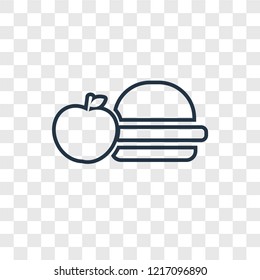 Lunch concept vector linear icon isolated on transparent background, Lunch concept transparency concept in outline style
