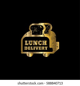 Lunch delivery vector log design template. Lunch box icon