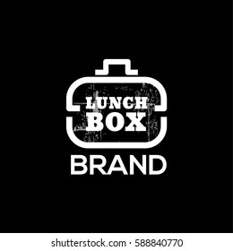 Lunch delivery vector log design template. Lunch box icon