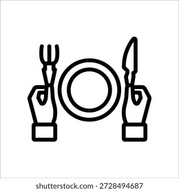 Lunch, dinner time icon, Line Vector graphics