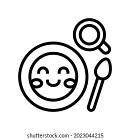 lunch dish kindergarten line icon vector. lunch dish kindergarten sign. isolated contour symbol black illustration