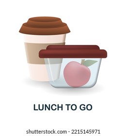 Lunch To Go icon. 3d illustration from back to school collection. Creative Lunch To Go 3d icon for web design, templates, infographics and more