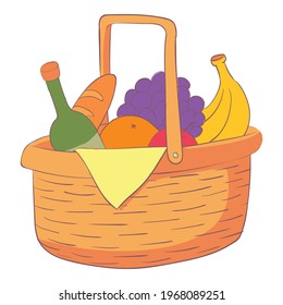 Lunch hamper icon. Cartoon and flat of Lunch hamper vector icon for web design isolated on white background