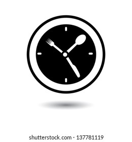 Lunch hour, food time, dinner time- concept vector illustration. The graphic icon represents concept time for food, meal, lunch, etc