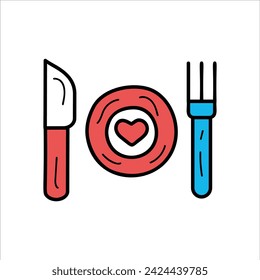 lunch icon background vector icon with white