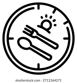 Ilustração do vetor da linha do ícone de almoço