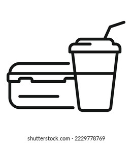 Lunch icon outline vector. Dinner food. Healthy meal