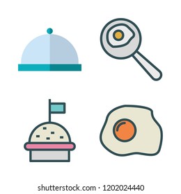 lunch icon set. vector set about dinner, food and fried egg icons set.