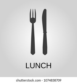 Lunch icon. Lunch symbol. Flat design. Stock - Vector illustration