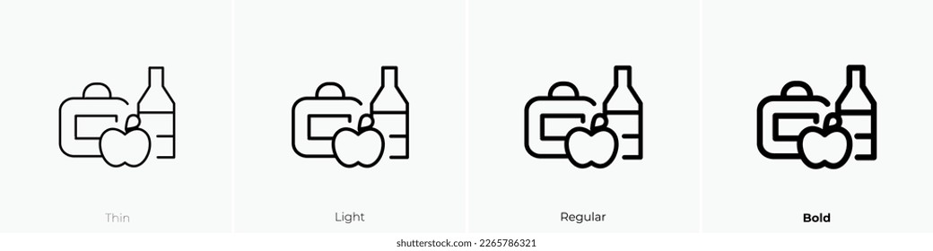 lunch icon. Thin, Light Regular And Bold style design isolated on white background