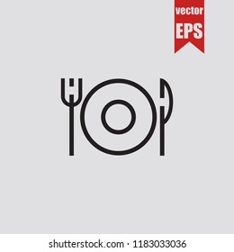 Lunch icon in trendy isolated on grey background.Vector illustration.