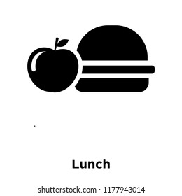 Lunch icon vector isolated on white background, logo concept of Lunch sign on transparent background, filled black symbol