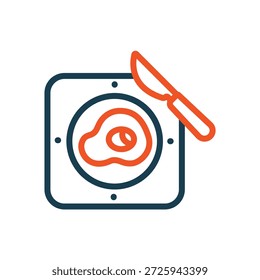 lunch icons outline and Flat Style,transparent background