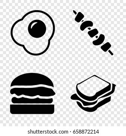 Lunch icons set. set of 4 lunch filled icons such as sandwich, kebab, burger