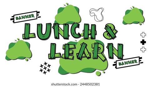 Mittag essen und Banner lernen. Banner Design Poster. Vektorgrafik Design Illustration.