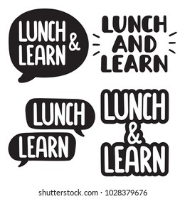 Lunch And Learn. Business Concept. Set Of Hand Drawn Vector Illustrations On White Background.