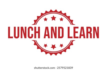 LUNCH AND LEARN rubber stamp on white background. LUNCH AND LEARN Stamp.