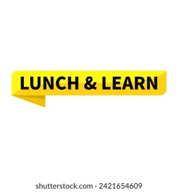 Lunch  Learn Text In Yellow Ribbon Rectangle Shape For Promotion Information Business Marketing Social Media Announcement
