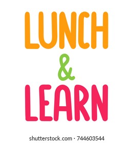 Lunch And Learn. Vector Hand Drawn Illustration On White Background.