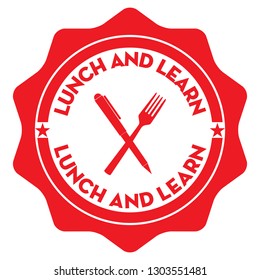 Lunch And Learn. Vector Red Stamp.