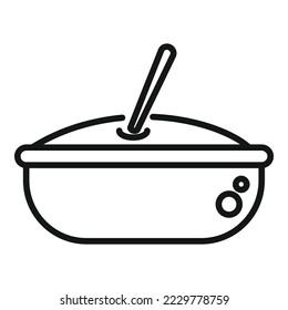 Symbol für Mittagessen Umriss-Vektorgrafik. Abendessen. Schulessen